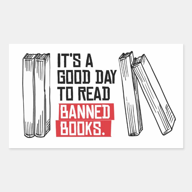 Verbotene Bücher lesen Rechteckiger Aufkleber (Vorderseite)