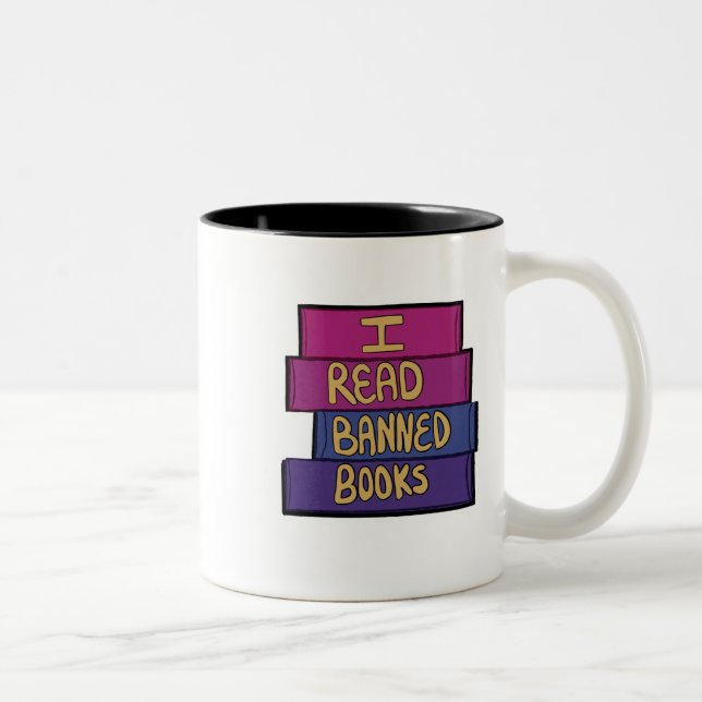 Verbotene Bücher lesen Zweifarbige Tasse (Rechts)
