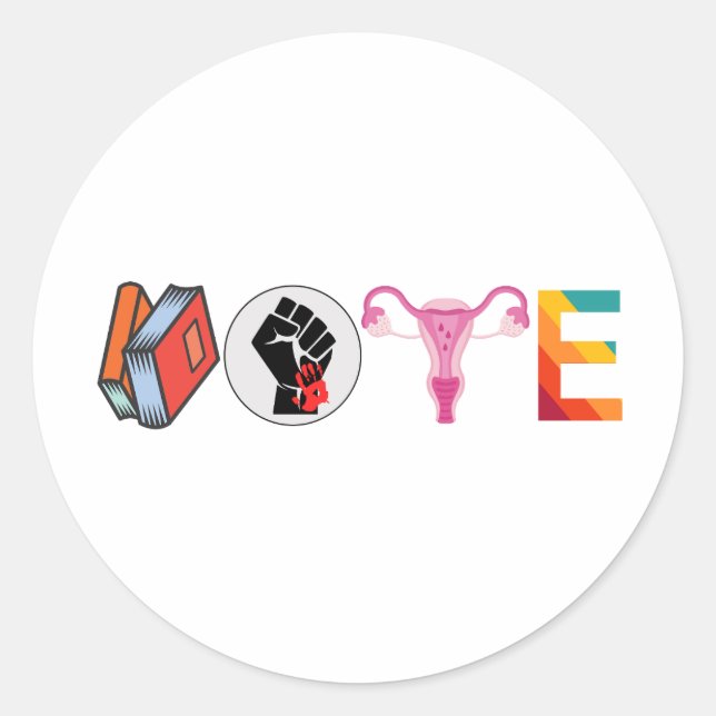 Verbotene Bücher Reproduktionsrechte Politische Runder Aufkleber (Vorderseite)