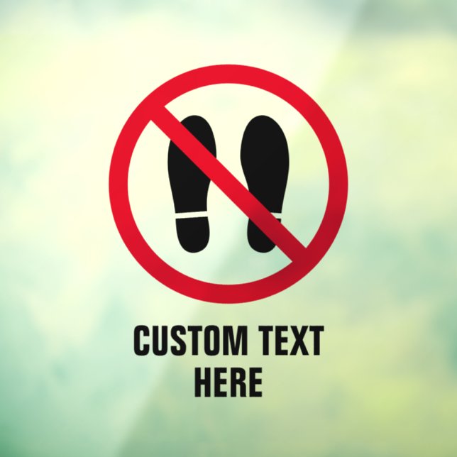 Verbotene Fußstufen ohne Schuhmarkierung Fensteraufkleber (Blatt 3)