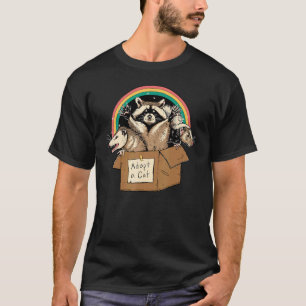 Verbotene Katzen in Karton Waschbären Skunks Possu T-Shirt
