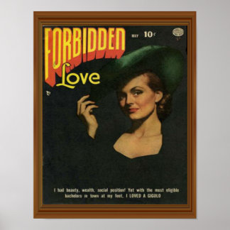 Verbotene Liebe Comic Illustration Artwork Poster