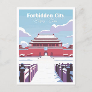 Verbotene Stadt China Reiseort Illustration Postkarte