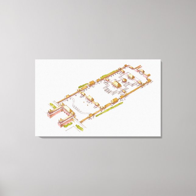 Verbotene Stadt Peking. Detail Leinwanddruck (Vorderseite)