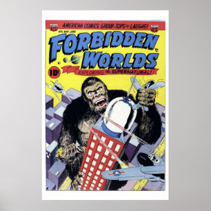 Verbotene Welten Vintage-Comic-Book-Cover-Poster Poster