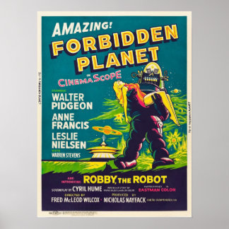 Verbotener Planet 1956 Vintager Film Poster