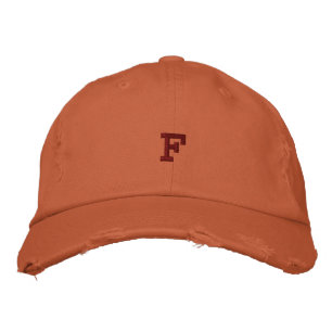 Verbrannt orange F Initial Everyday-Abenteuer-Mütz Bestickte Baseballkappe