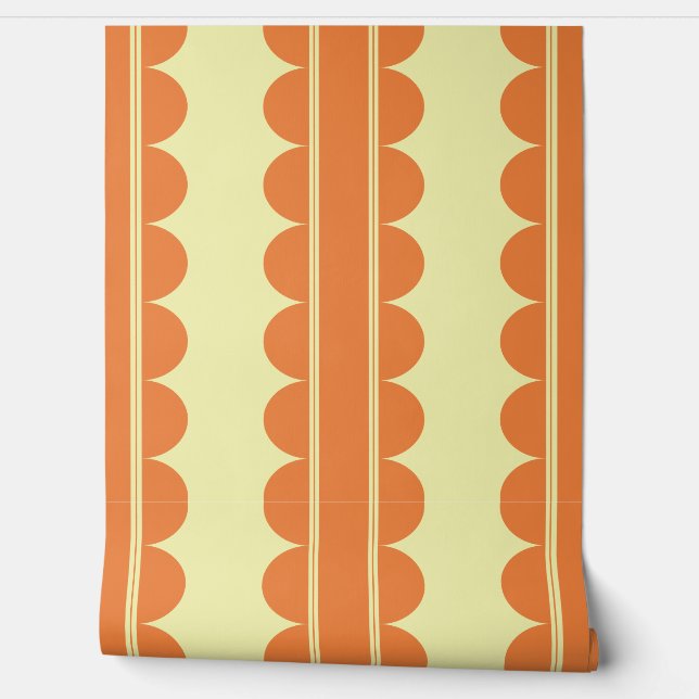 Verbrannt orange gewellte Tapete (Abrollen)
