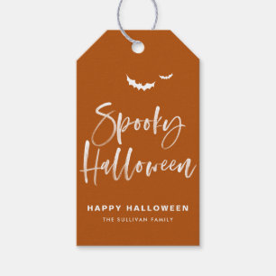 Verbrannt Orange Gruseliger Halloween Pinsel Kalli Geschenkanhänger