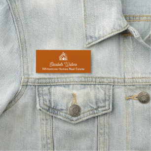Verbrannt Orange Immobilienfirma Benutzerdefiniert Namensschild