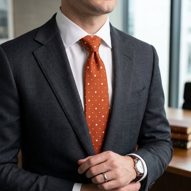 Verbrannt Orange Polka Punkt Krawatte (Von Creator hochgeladen)
