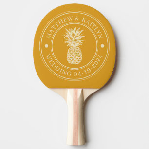 Verbrannte Butterblume Ananas Hochzeits-Kamm & Nam Tischtennis Schläger