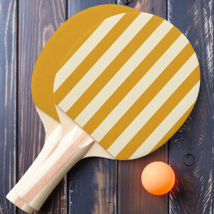 Verbrannte Butterblume Polo Streifen und Vollton Tischtennis Schläger