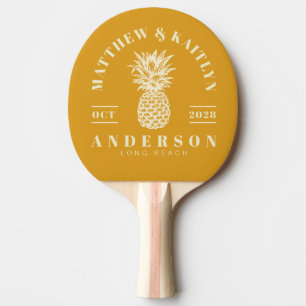 Verbrannte Butterblume Tropische Ananas Hochzeits- Tischtennis Schläger