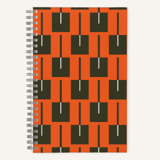 Verbrannte Geometrie Orange & Olive Geometrisches Notizbuch