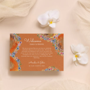 Verbrannte Orange Boho Hochzeitswillkommensgeschen Platzkarte