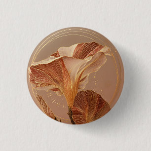 Verbrannte Orange Calla-Lilie Botanisch Button