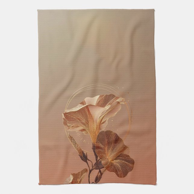 Verbrannte Orange Calla-Lilie Botanisch Geschirrtuch (Vertikal)