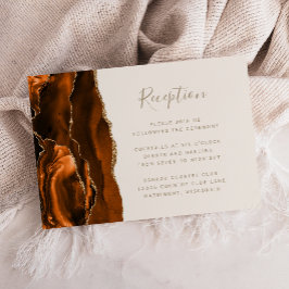 Verbrannte Orange-Gold-Achat-Elfenbein-Hochzeitsem Begleitkarte