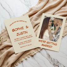 Verbrannte Orange Handschrift-Typografie-Hochzeit
