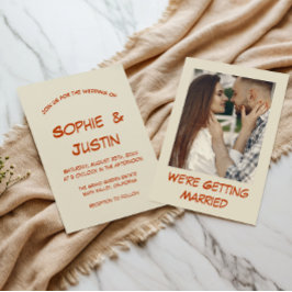 Verbrannte Orange Handschrift-Typografie-Hochzeit Einladung