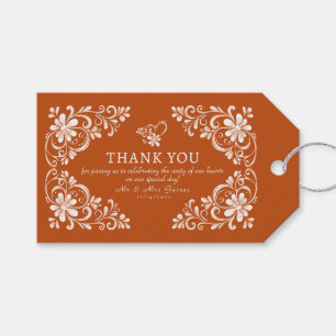Verbrannte Orange Hochzeit Danke Geschenkanhänger