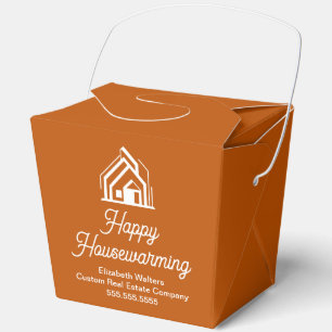 Verbrannte Orange Immobilienfirma Benutzerdefinier Geschenkschachtel