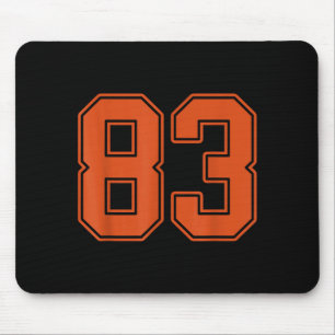 Verbrannte Orange Nummer 83 Trikot Spieler Uniform Mousepad