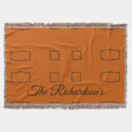 Verbrannte Orange Personalisierte Geometrische Ein Decke