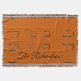 Verbrannte Orange Personalisierte Geometrische Ein Decke