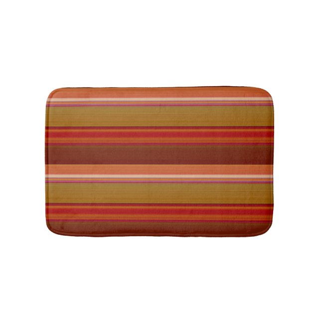 Verbrannte Orange Streifen Badematte (Vorderseite)