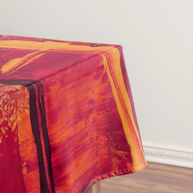 Verbrannte orange texturierte Tischdecke (Beispiel)