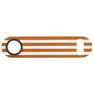 Verbrannte orange und weiße Bonbonstreifen Speed Flaschenöffner