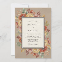 Verbrannte Orangefarbene Florale Hochzeit im roman