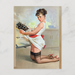 Verbrannte Pin Up Postkarte