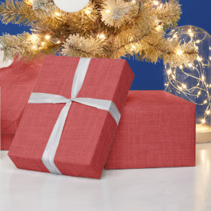 Verbrannte rote Leinenstruktur Geschenkpapier