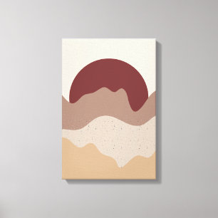 Verbrannte rote Sonnenwandkunst – Erdtöne Poster Leinwanddruck