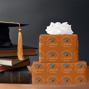 Verbrannter Orangefarbener Abschluss Persönlich Ab Geschenkpapier