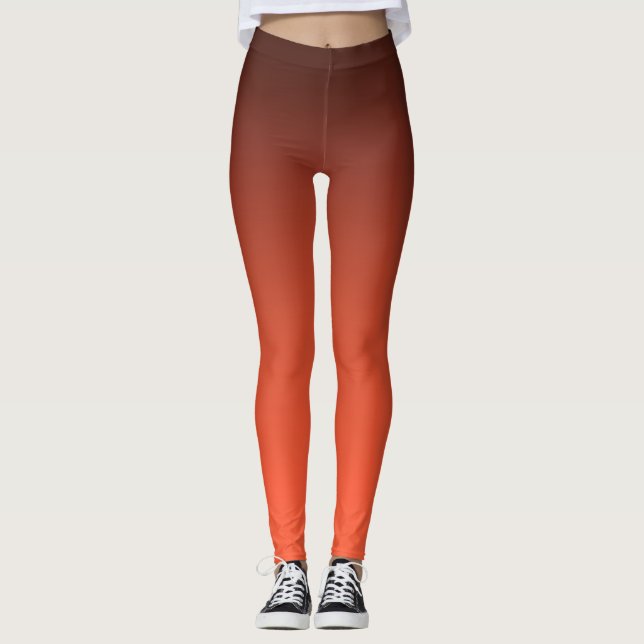Verbrannter Oranger Gradient  Warmer Ombre Leggings (Vorderseite)