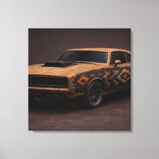 Verbrannter Streichholz Klassiker Muscle Car Leinwanddruck