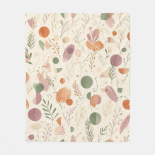 Verbrannter Terrakotta-Staub-Sage-Boho-Wüstenfarn- Fleecedecke