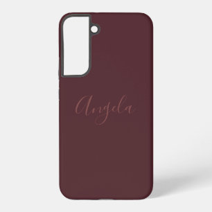 Verbranntes Burgund mit Namen oder Monogramm-Set Samsung Galaxy Hülle