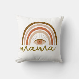 Verbranntes Orange Boho Regenbogen-Auge  Kissen
