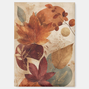 Verbranntes Orange-Burgund und Salbei Herbst-Dekor Magnet