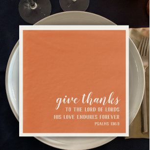 Verbranntes Orange Dankeschön Schriftzug Thanksgiv Serviette