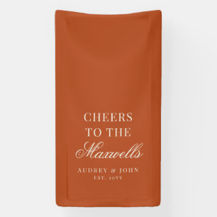 Verbranntes Orange Elfenbein Modern Cheers Skript Banner