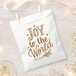 Verbranntes Orange Joy to the World Weihnachtsbuch Geschenktütchen