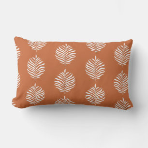 Verbranntes Orange Minimalistisches Palmblattmuste Lendenkissen