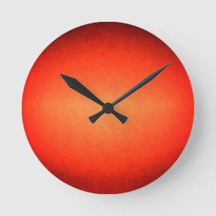Verbranntes Orange Ombre Runde Wanduhr