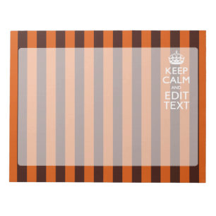 Verbranntes Orange Personalisiere diesen Bleib ruh Notizblock
